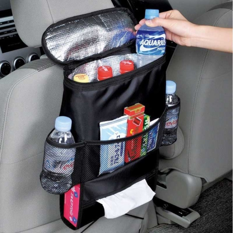 Multifunction Oxford Waterproof Baby Feeding Bottle Cover Thermal Bag Tissue Box Storage Hanging Car Seat Organizer Mum Bag(Black)