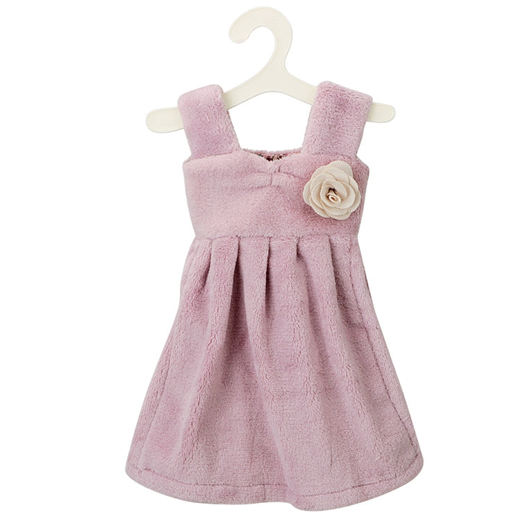 Dress Shaped Pattern Super Absorbent Coral Velvet Household Hand Towel