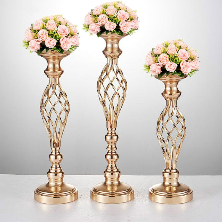 Gold Plated Wrought Iron Candlestick Window Wedding Props Decoration, Size:48cm