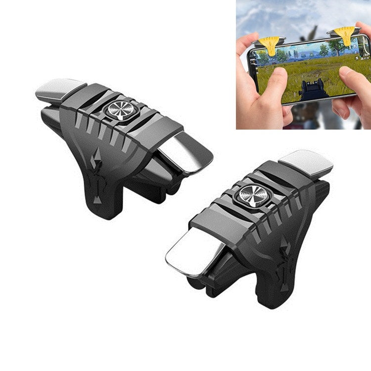 2 Pairs F01 Electroplating Mechanical Shaft Bidirectional Button Auxiliary Shooting Game Handle for Mobile Phones within The Thickness of 6.1-12.0mm