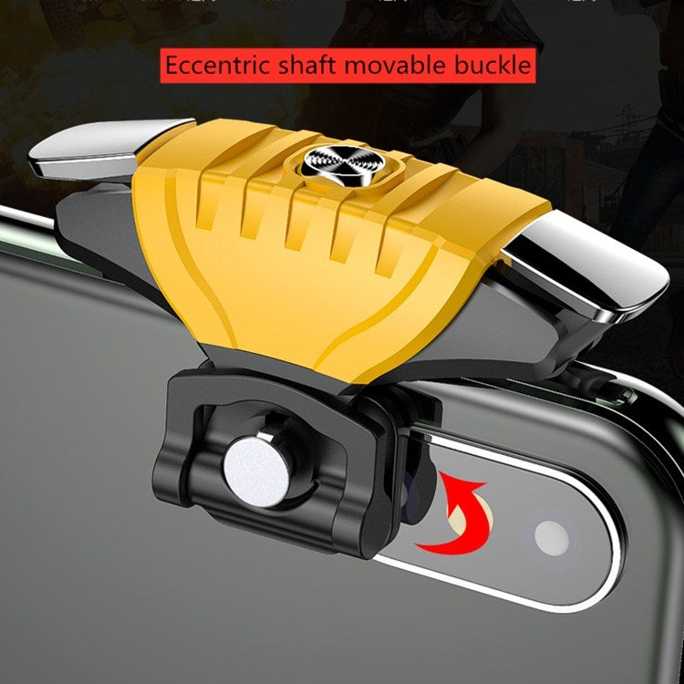 2 Pairs F01 Electroplating Mechanical Shaft Bidirectional Button Auxiliary Shooting Game Handle for Mobile Phones within The Thickness of 6.1-12.0mm