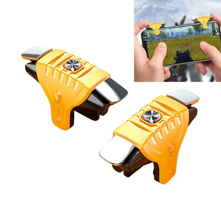 2 Pairs F01 Electroplating Mechanical Shaft Bidirectional Button Auxiliary Shooting Game Handle for Mobile Phones within The Thickness of 6.1-12.0mm