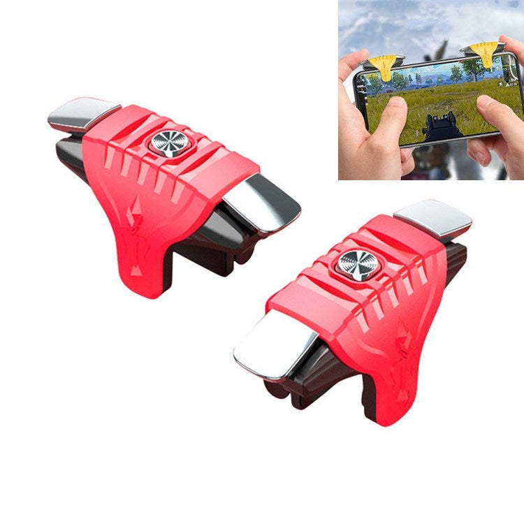2 Pairs F01 Electroplating Mechanical Shaft Bidirectional Button Auxiliary Shooting Game Handle for Mobile Phones within The Thickness of 6.1-12.0mm