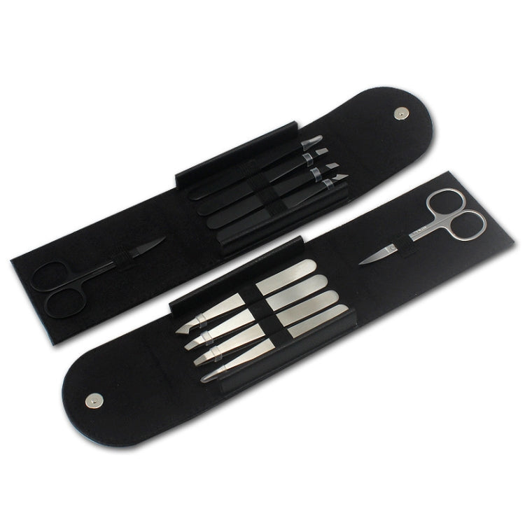 5 PCS / Set Eyebrow Beauty Tools Eyebrow Tweezers Vlip(Black)