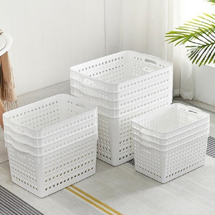 3 PCS Kitchen Storage Basket Desktop Debris Storage and Management Basket, Size:Medium(White)