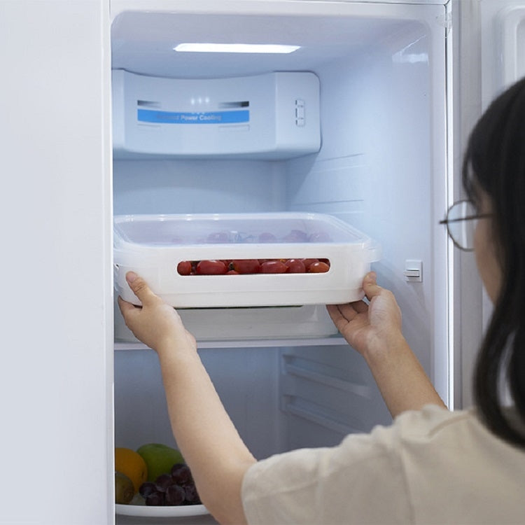 Refrigerator Egg Box Egg Fresh Storage Box Household Egg Bracket with Lid(White)