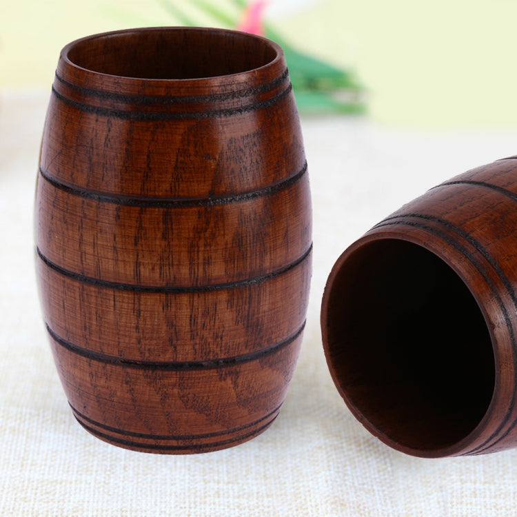 Wood Cup Natural Classical Handcrafted Big Belly Beer Coffee Milk Juice Tea Cup, Size:11x6cm
