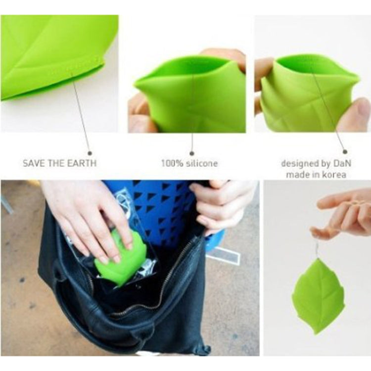 2 PCS Travel Outdoor Leaf Shape Creative Portable Silicone Wash Cup