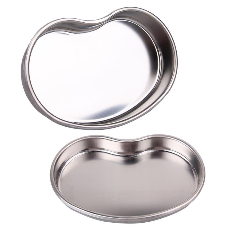 2 PCS Dental Stainless Steel Tools Storage Tray Nail Tattoo Device Supplies Storage Case Kitchen Tools, Size:Medium 19.5x13.5x2.5cm(Waist Plate)