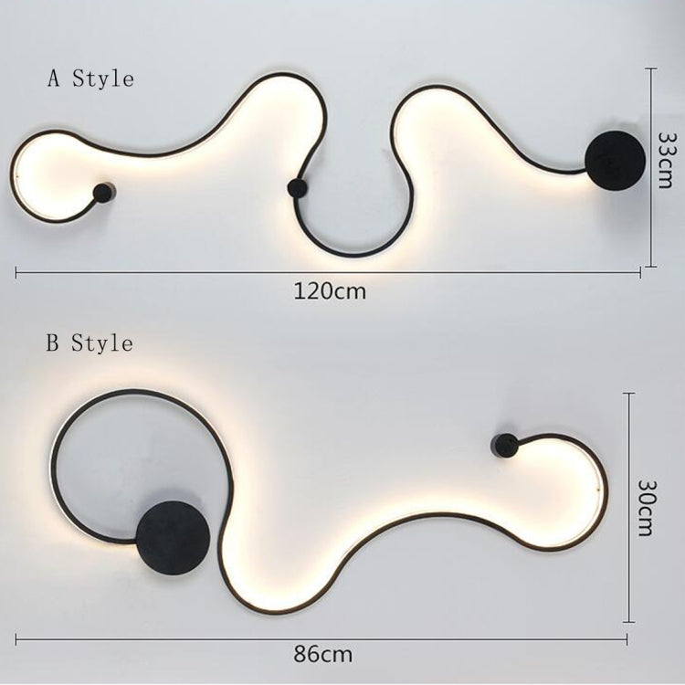 Light Rail Modern Minimalist Living Room Bedroom Bedside Aisle Showroom LED Wall Lamp, Color:Three-color Dimming