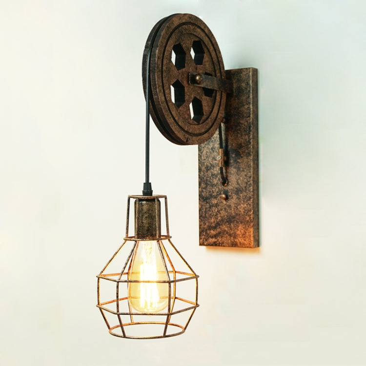Retro Loft Pendant Suspension Light Lifting Pulley Wall Lamp