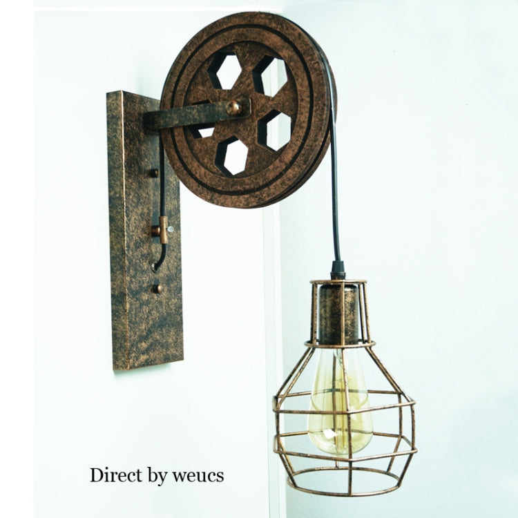 Retro Loft Pendant Suspension Light Lifting Pulley Wall Lamp