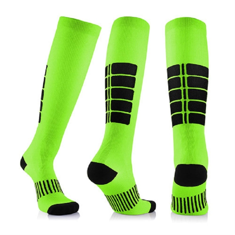 Unisex Sports Stockings Running Cycling Socks Compression Socks, Color:Green, Size:S / M