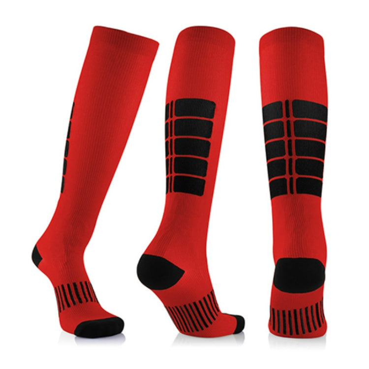 Unisex Sports Stockings Running Cycling Socks Compression Socks, Color:Red, Size:L / XL