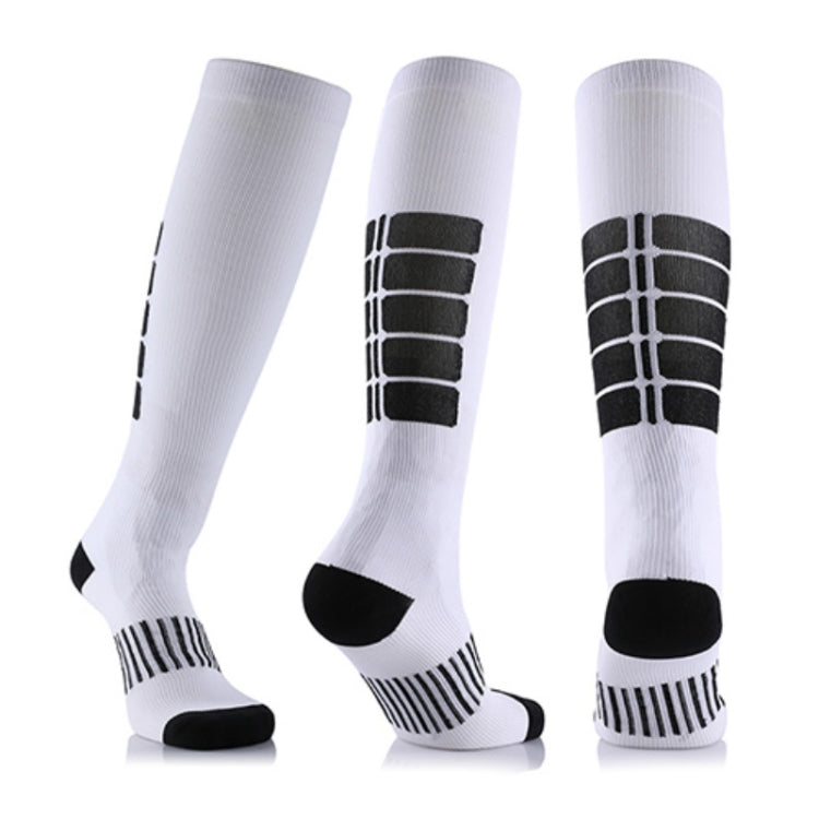 Unisex Sports Stockings Running Cycling Socks Compression Socks, Color:White, Size:S / M
