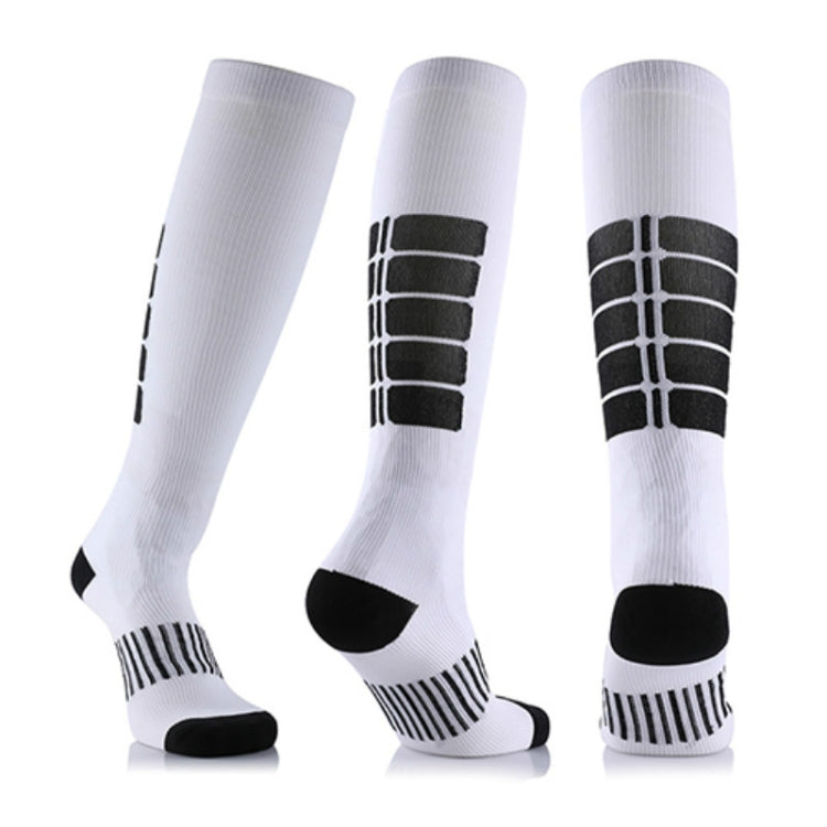 Unisex Sports Stockings Running Cycling Socks Compression Socks, Color:White, Size:S / M