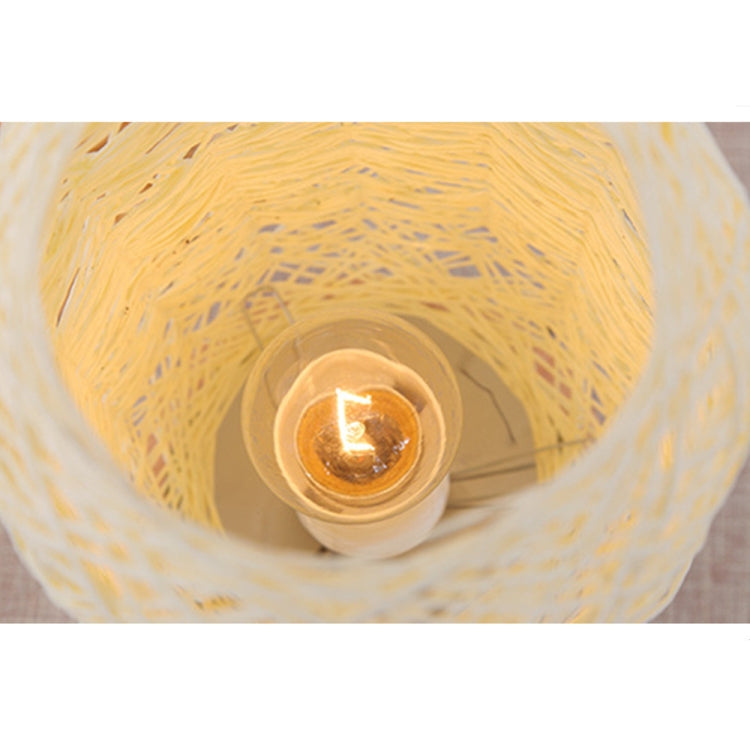 USB Wood Rattan Twine Ball Lights Table Lamp Room Home Art Decorative Desk Light