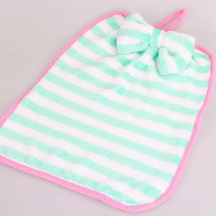 Bow Hanging Coral Fleece Towel Super Absorbent No Hair Loss Cloth