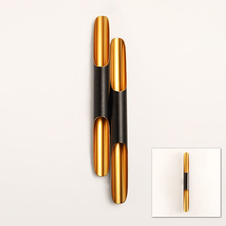 White light Modern Wall Lamp LED Aluminum Alloy Pipe Lighting, Style:Double-tube Black