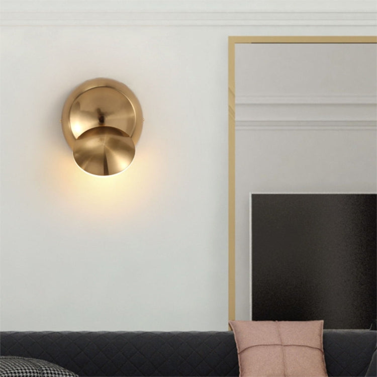 Rotating Wall Round Bedside Staircase Indoor Corridor Wall Lamp(Gold)