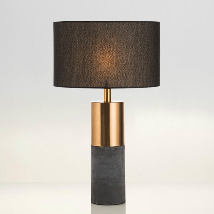 Fabric Lampshade Cement Base LED Desk Lamp