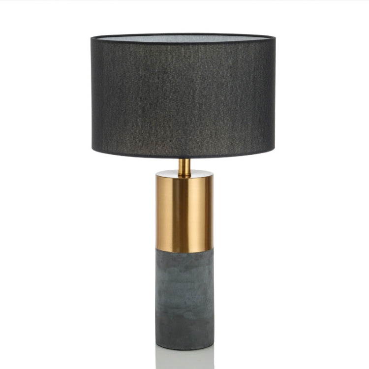 Fabric Lampshade Cement Base LED Desk Lamp