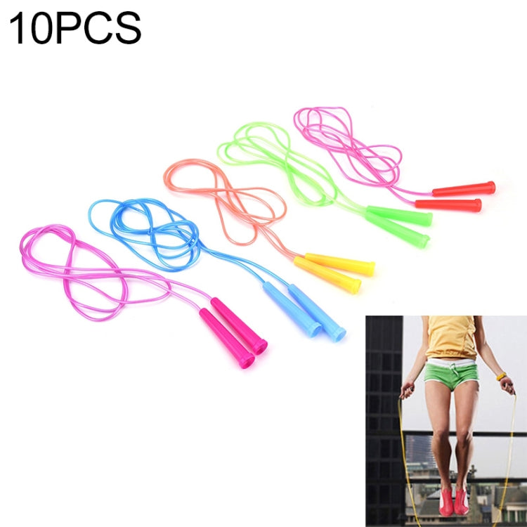 10 PCS Children Plastic Rope Skipping Household Simple Skipping Rope, Length: About 2.5m, Random Color Delivery