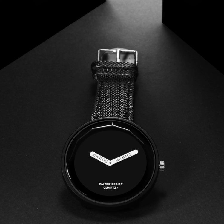 Simple Style Round Dial Matte Leather Strap Quartz Watch for Men / Women