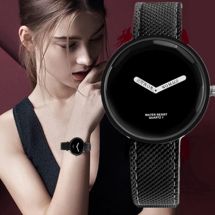 Simple Style Round Dial Matte Leather Strap Quartz Watch for Men / Women