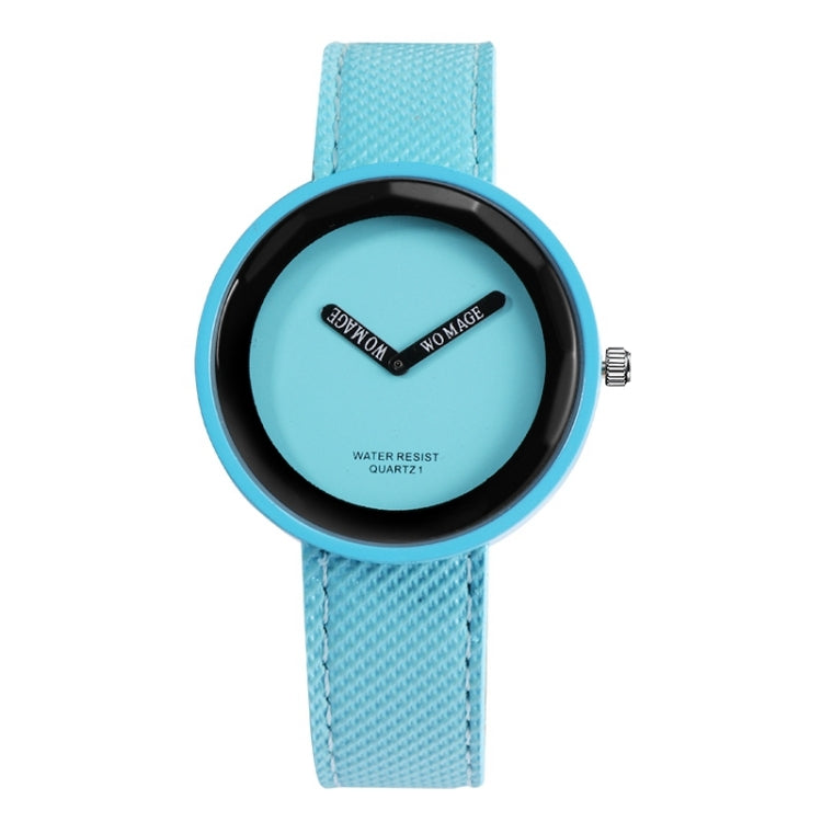 Simple Style Round Dial Matte Leather Strap Quartz Watch for Men / Women