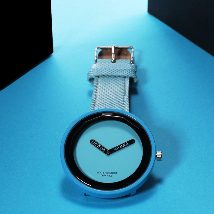 Simple Style Round Dial Matte Leather Strap Quartz Watch for Men / Women