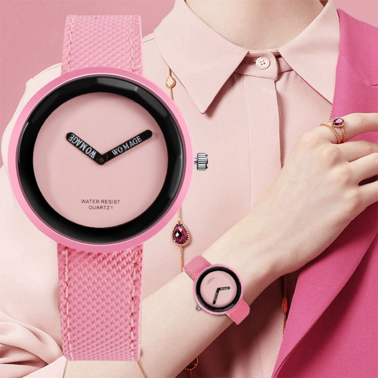 Simple Style Round Dial Matte Leather Strap Quartz Watch for Men / Women