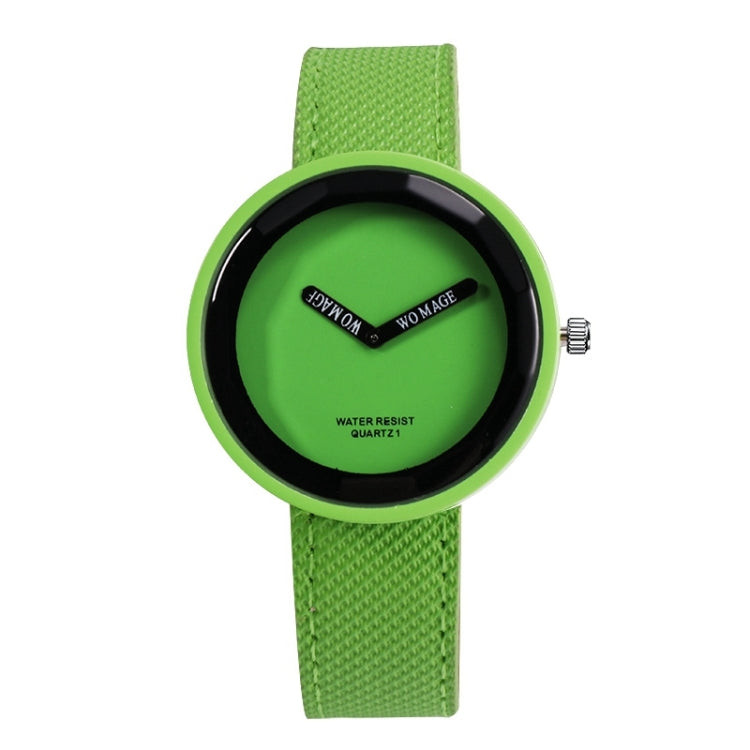 Simple Style Round Dial Matte Leather Strap Quartz Watch for Men / Women