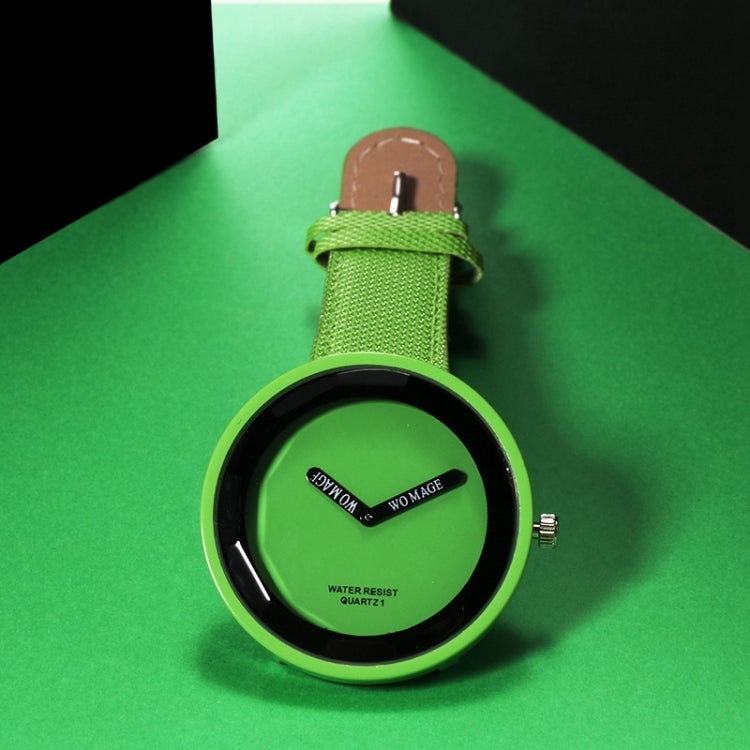 Simple Style Round Dial Matte Leather Strap Quartz Watch for Men / Women
