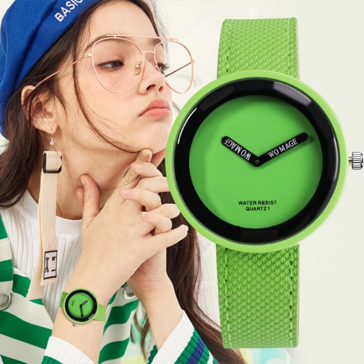 Simple Style Round Dial Matte Leather Strap Quartz Watch for Men / Women