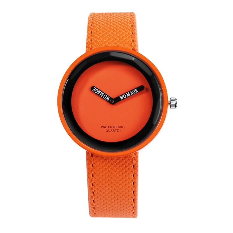 Simple Style Round Dial Matte Leather Strap Quartz Watch for Men / Women