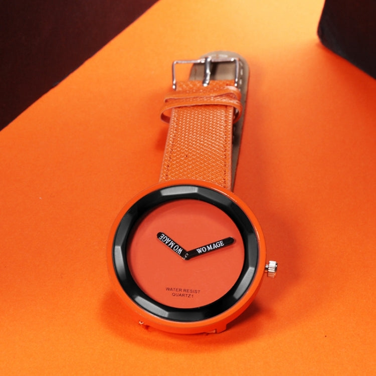 Simple Style Round Dial Matte Leather Strap Quartz Watch for Men / Women