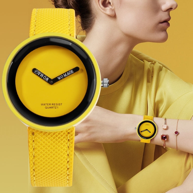 Simple Style Round Dial Matte Leather Strap Quartz Watch for Men / Women