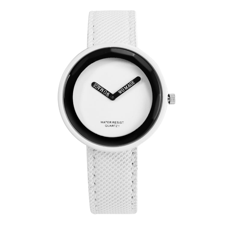 Simple Style Round Dial Matte Leather Strap Quartz Watch for Men / Women