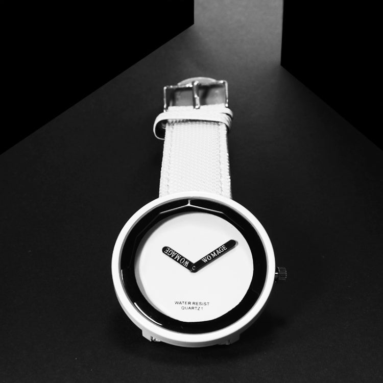 Simple Style Round Dial Matte Leather Strap Quartz Watch for Men / Women