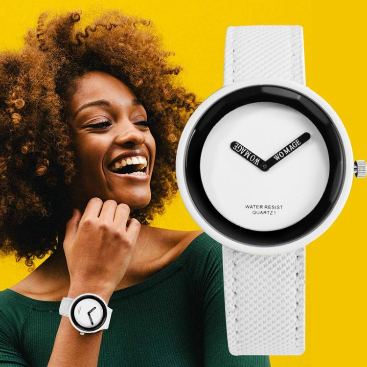 Simple Style Round Dial Matte Leather Strap Quartz Watch for Men / Women