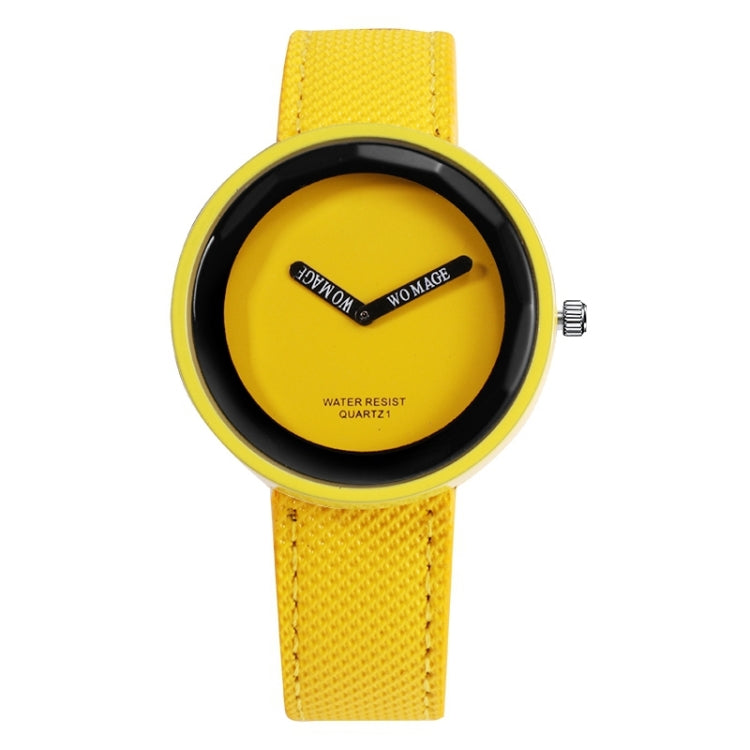 Simple Style Round Dial Matte Leather Strap Quartz Watch for Men / Women