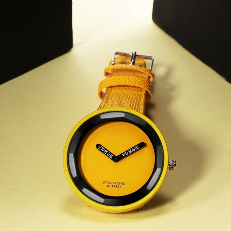 Simple Style Round Dial Matte Leather Strap Quartz Watch for Men / Women