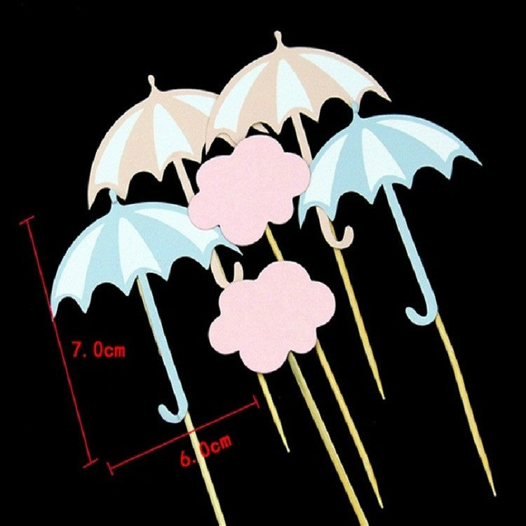 3 Sets Umbrella Card Inserted Cake Dessert Table Furnishing Party Decoration