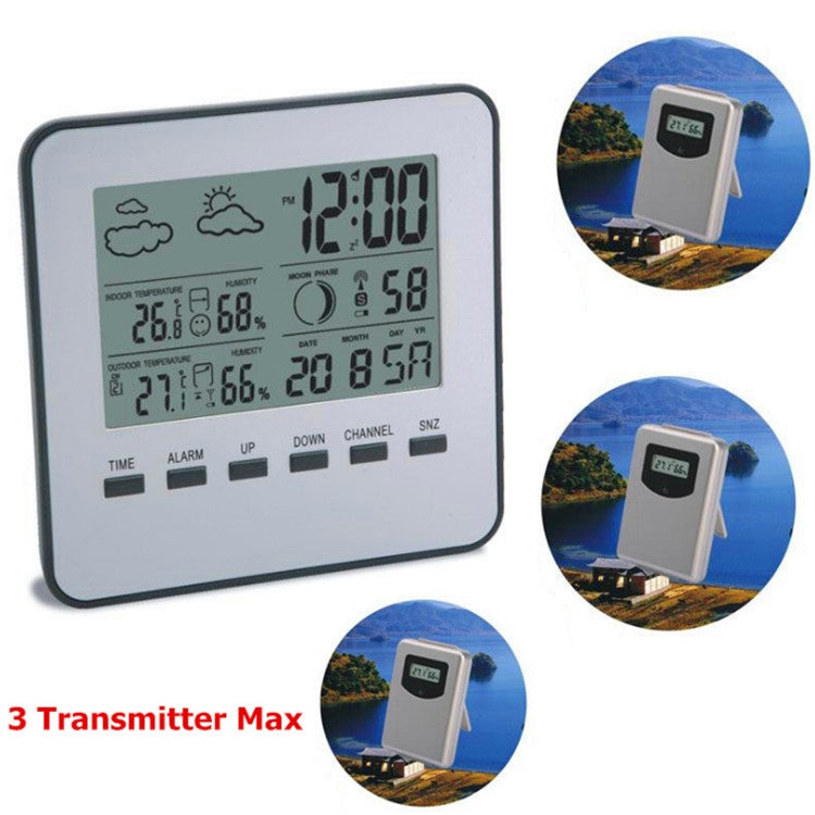 Wireless Indoor And Outdoor Temperature And Humidity Meter Alarm Clock