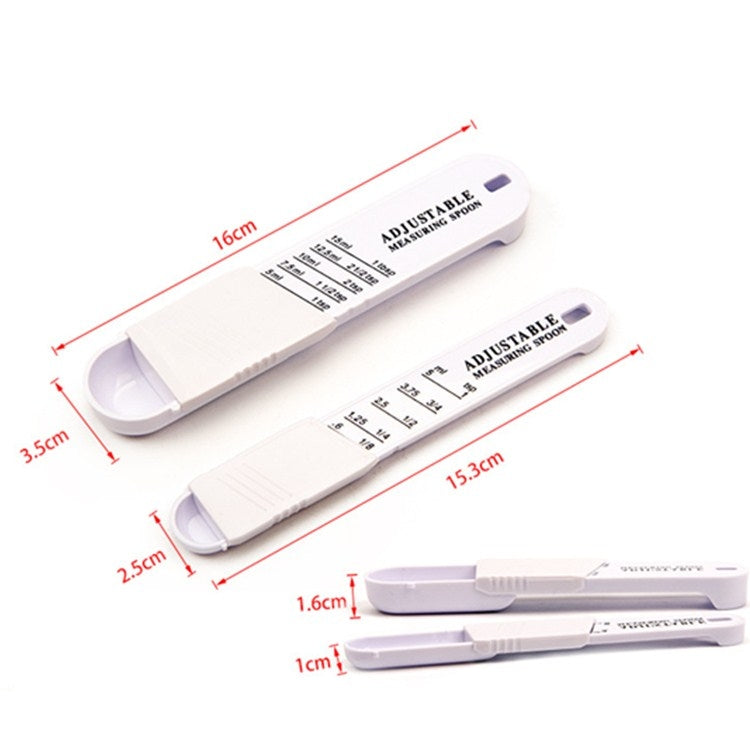 5 Sets Creative Gadgets Adjustable Plastic Measuring Spoons Seasoning Combination Measuring Spoon