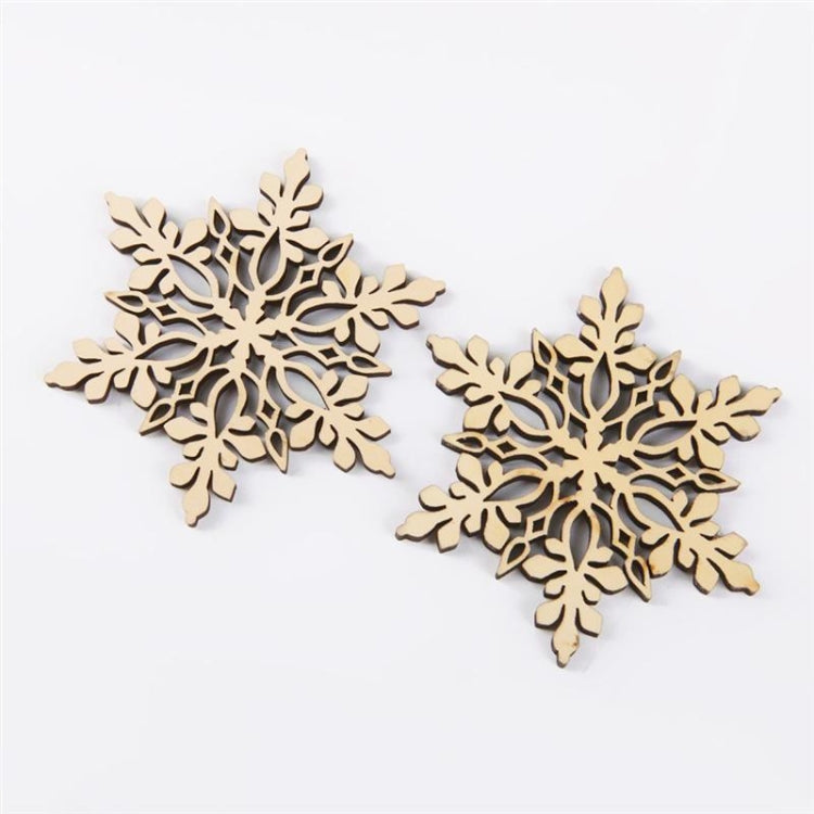 20 PCS Merry Christmas Snowflake Christmas Tree Wooden Ornaments