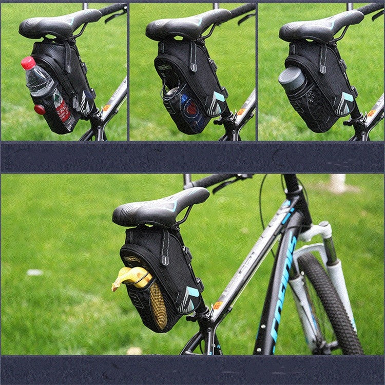 Bicycle Bag Riding Water Bottle Tail Bag Waterproof Mountain Bike Rear Bag, Style:Basic(Dark Blue)