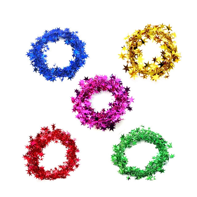 5m Christmas Rattan Five-pointed Star Color Christmas Decoration