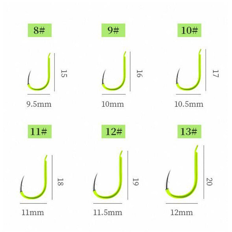 15 PCS / 3 Sets Stranded Double Hook Anti-winding Silver Carp Fishing Group Spring Fishing Hook, Specification:9(Fluorescent Hook)